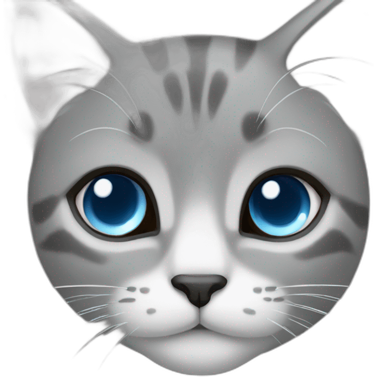 gray female cat blue eyes emoji