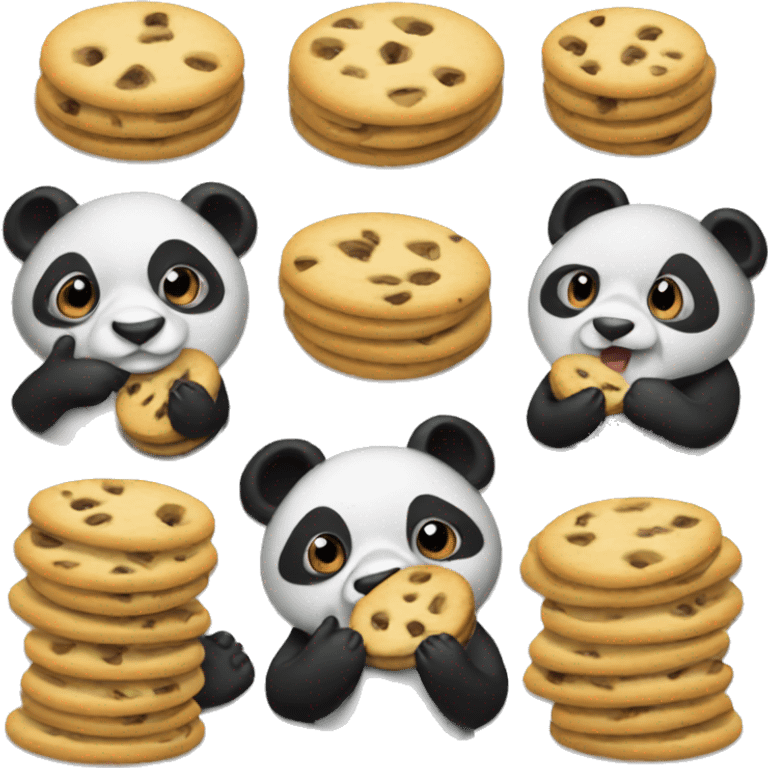 Panda eating cookies  emoji