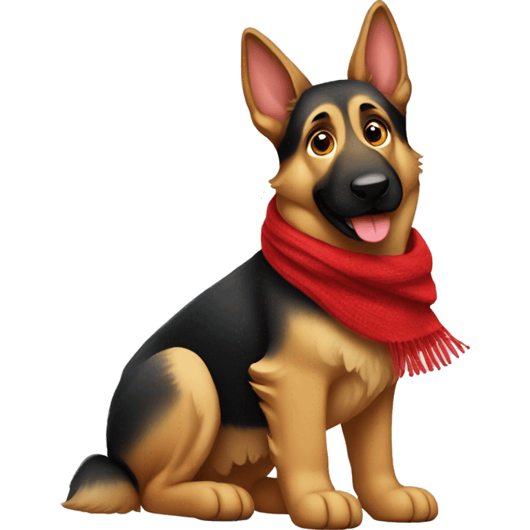 german shepherd wearing a red scarf emoji