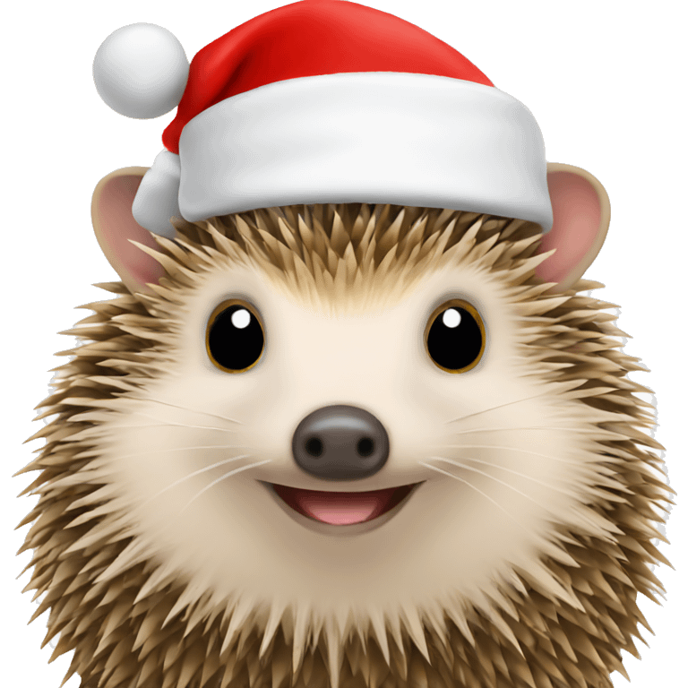 Hedgehog with Santa hat emoji