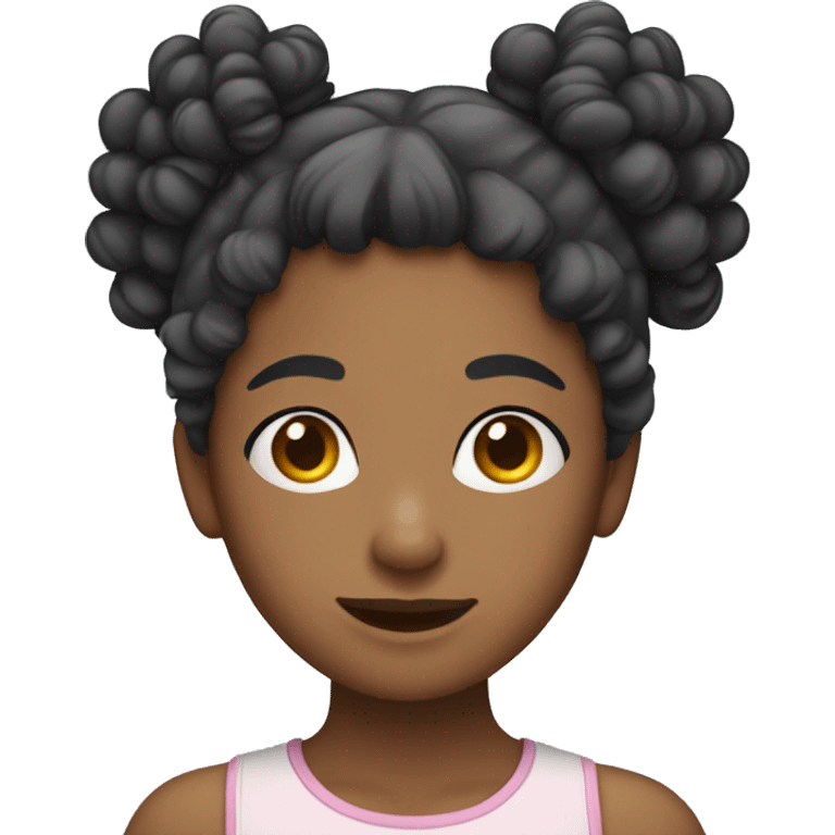 A girl with curly hair  pigtails emoji