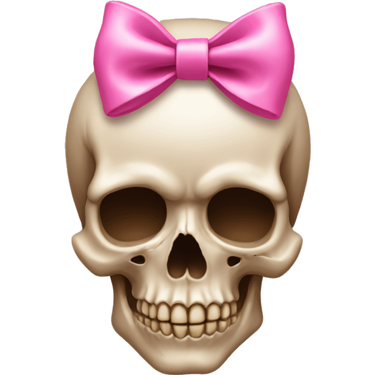 Skull wearing Pink bow emoji