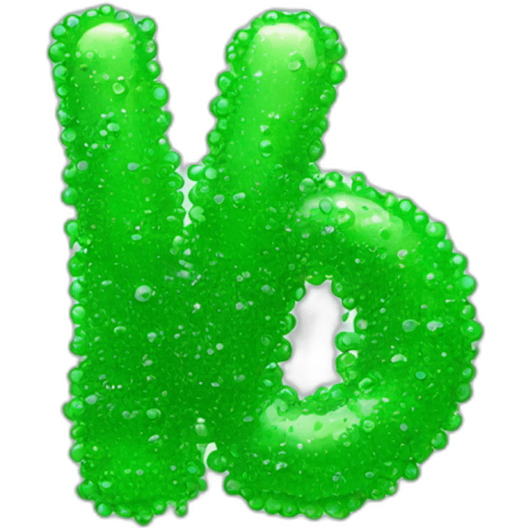 Letter W in a green bubbly format. looking like a balloon emoji