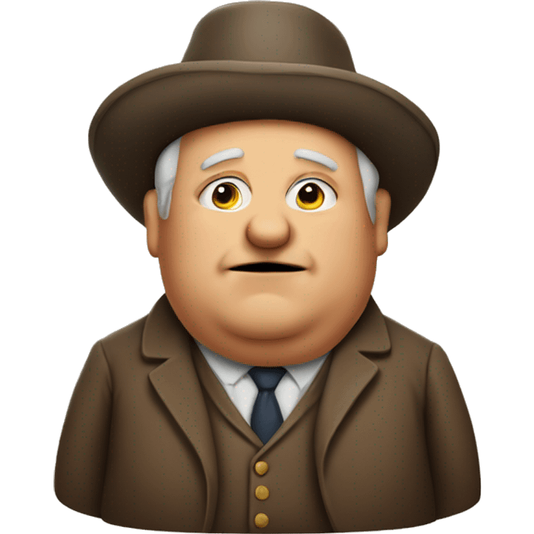 Fat old fashioned man emoji