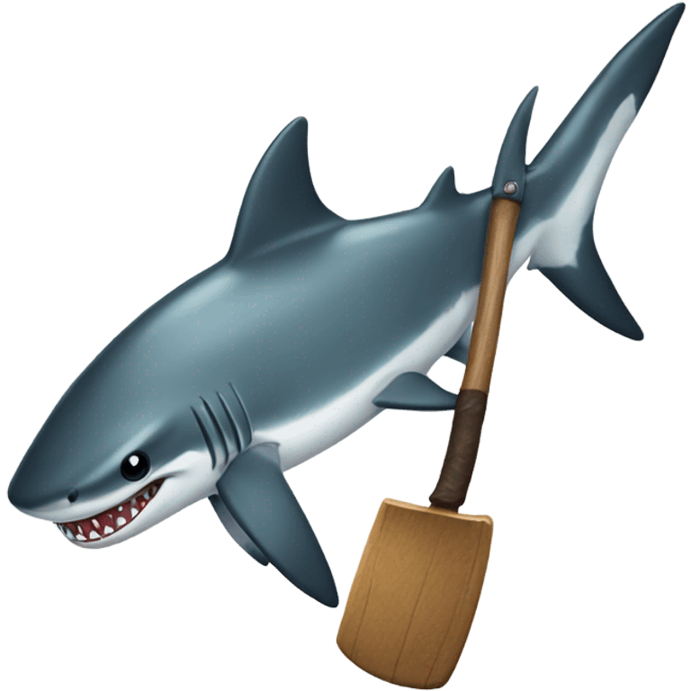 Shark with axe emoji