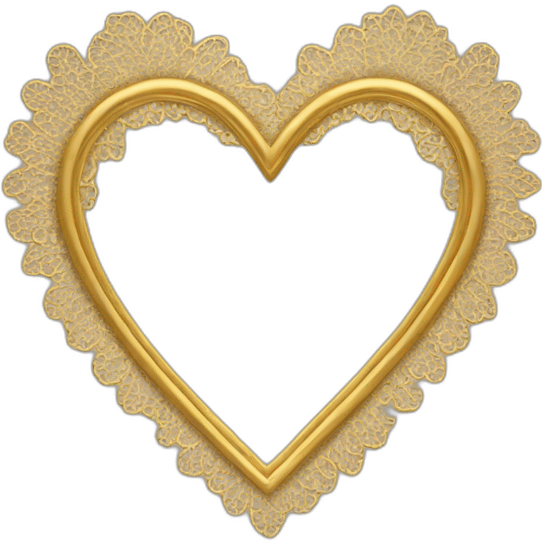 Gold lace heart frame emoji