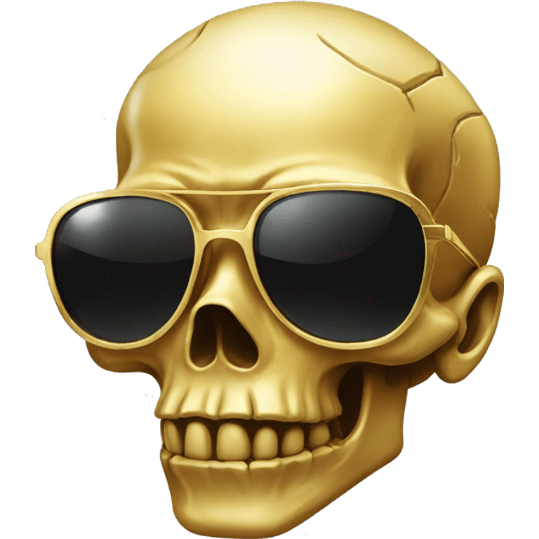 Golden Skull with sunglasses emoji