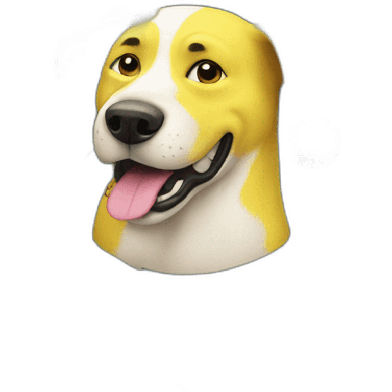 Yellow dog with a beisebol emoji