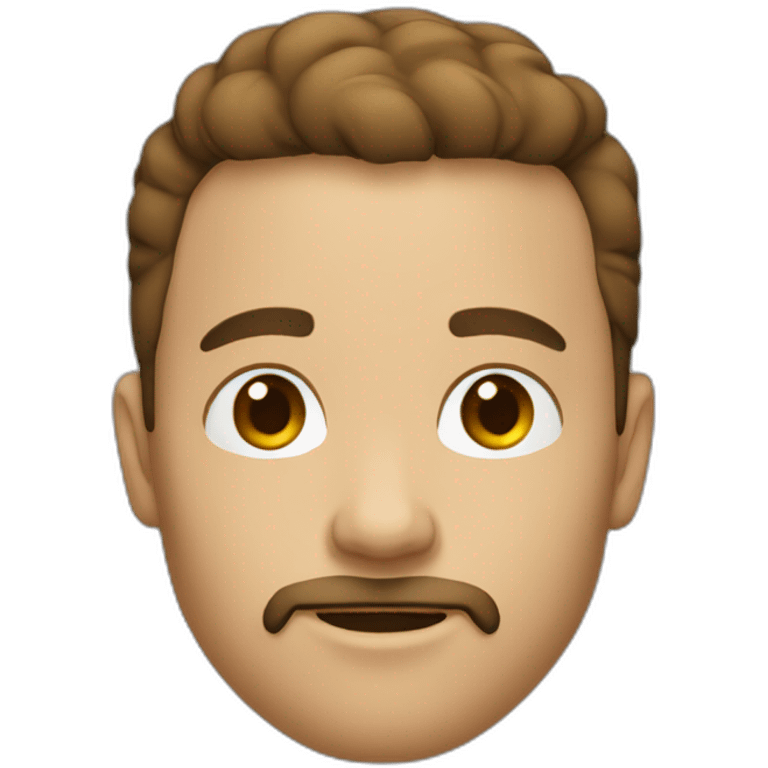 45 whiten guy with short brown hair a goatee emoji