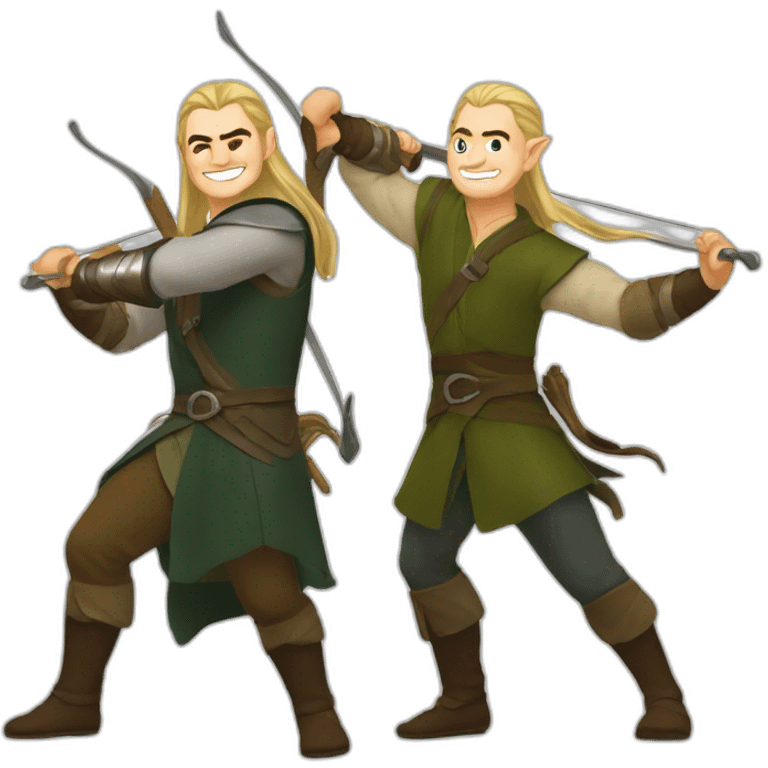 Legolas and gimli dancing emoji