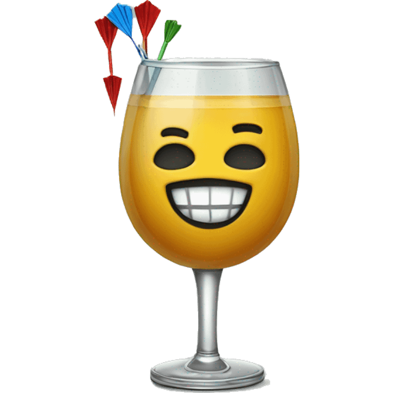 Darts and a drink emoji