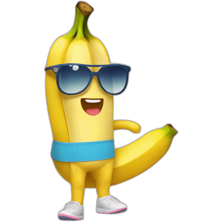 Kawaii banana in sportswear emoji