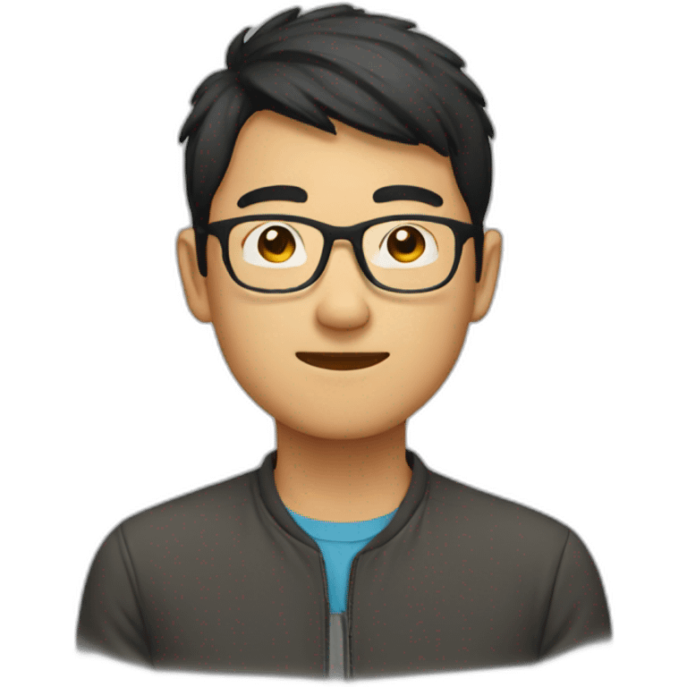 asian guy with glasses emoji