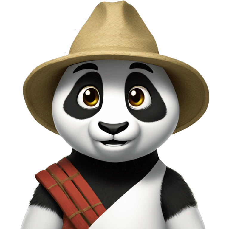 kung fu panda po avec chapeau samourai emoji