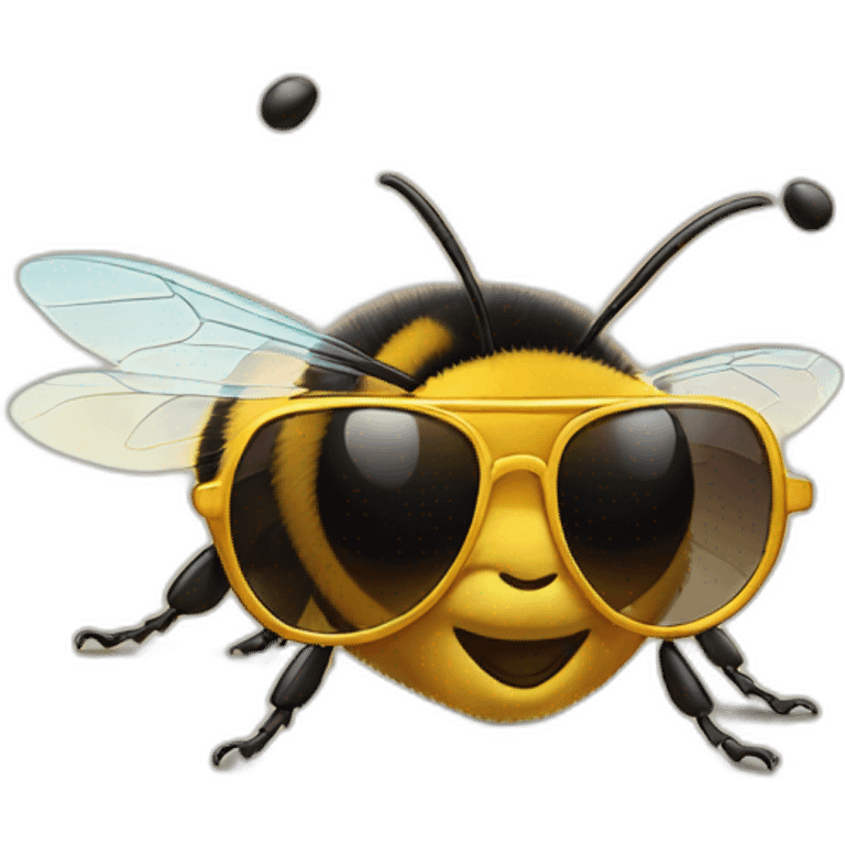 A bee with sunglasses emoji