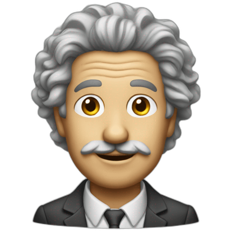 salesman who looks like Albert Einstein emoji