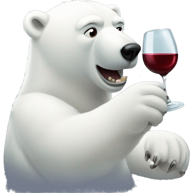 Polar bear drinking wine  emoji