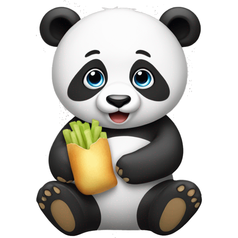 Panda Bear with Pommes  emoji