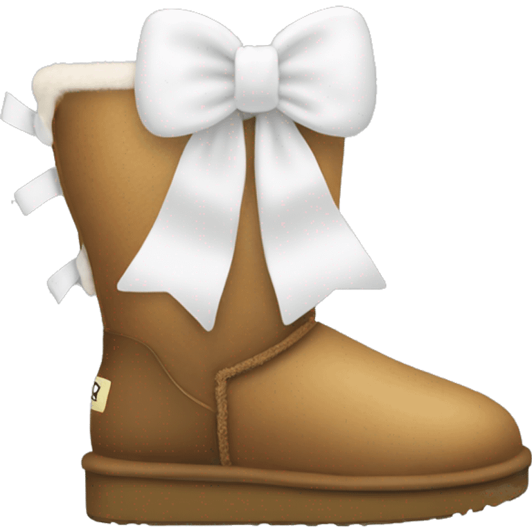 Ugg boots with a white bow on the back  emoji