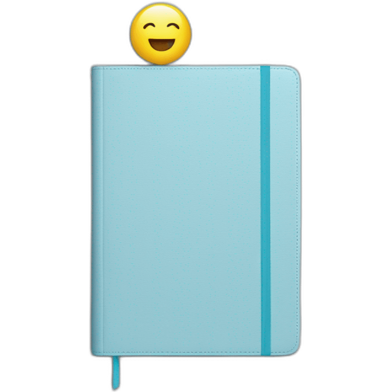 couverture agenda bleu clair uni emoji