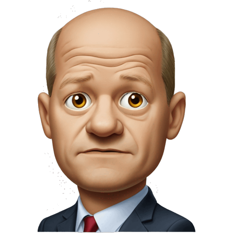 photorealistic Olaf Scholz shrugs emoji