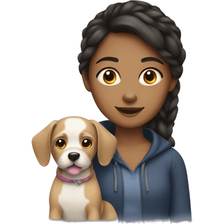 girl with dog emoji