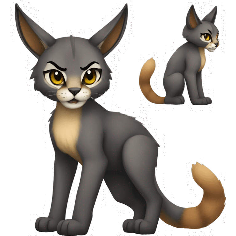 Anthro Punk Caracal Full body emoji