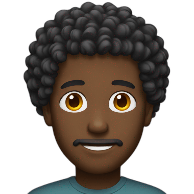 black man curly hair emoji