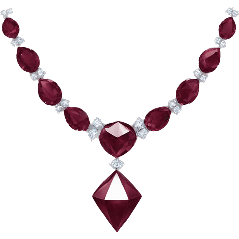 Burgundy diamond necklace  emoji