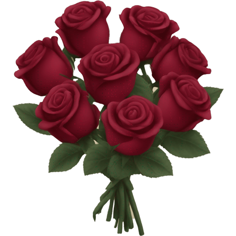 bouquet of burgundy roses  emoji