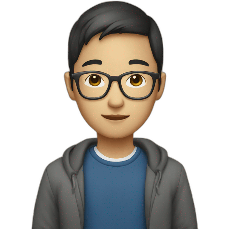 Catholic Asian student with glasses emoji