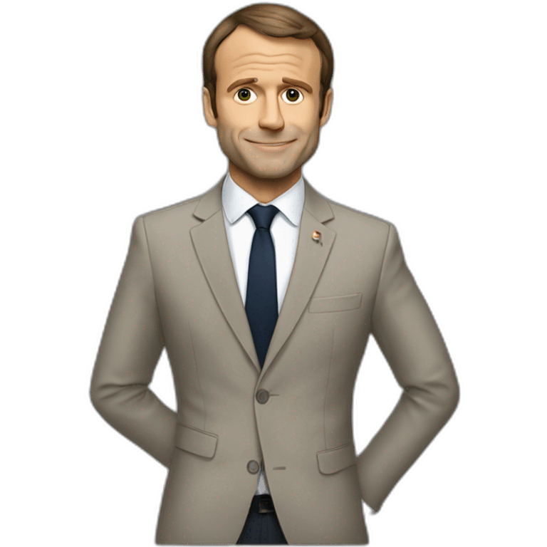 Macron avec la chemise déboutonné en fin de soirée emoji