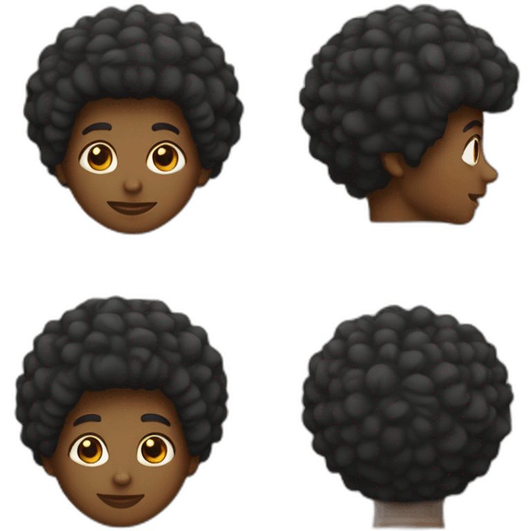 Un garçon bronzé avec coupe afro emoji