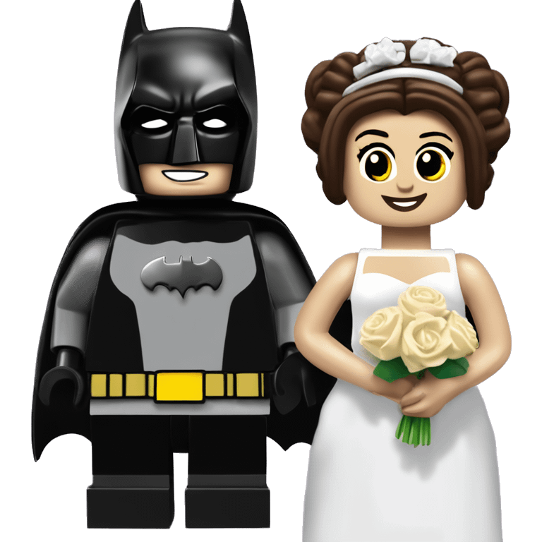 Lego Princess Leia and Batman get married emoji