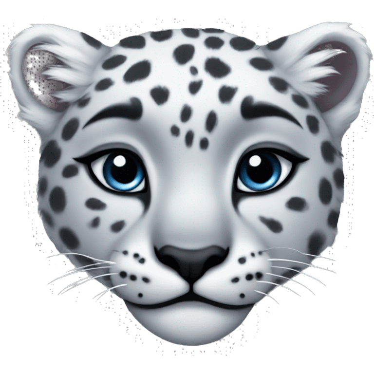 Snow leopard heart emoji