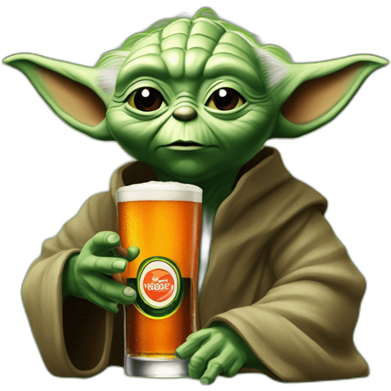 yoda drinking jagermeister green bottle emoji