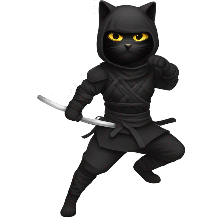 black kitty ninja in mask emoji