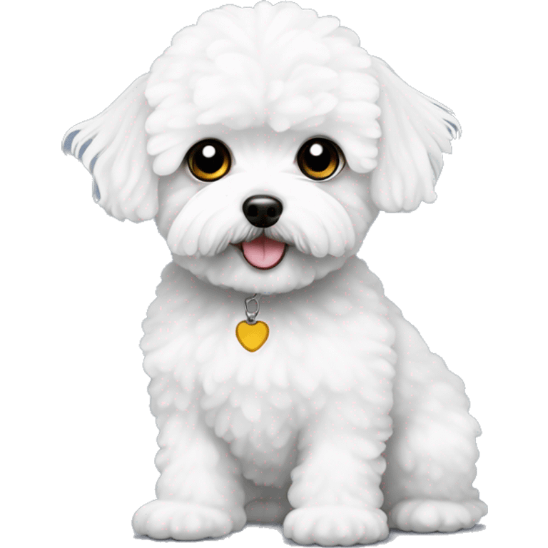 white maltipoo with black eyes  emoji