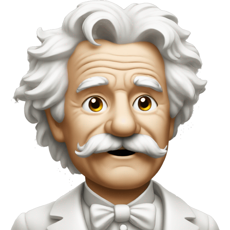 Mark Twain holds a daisy emoji