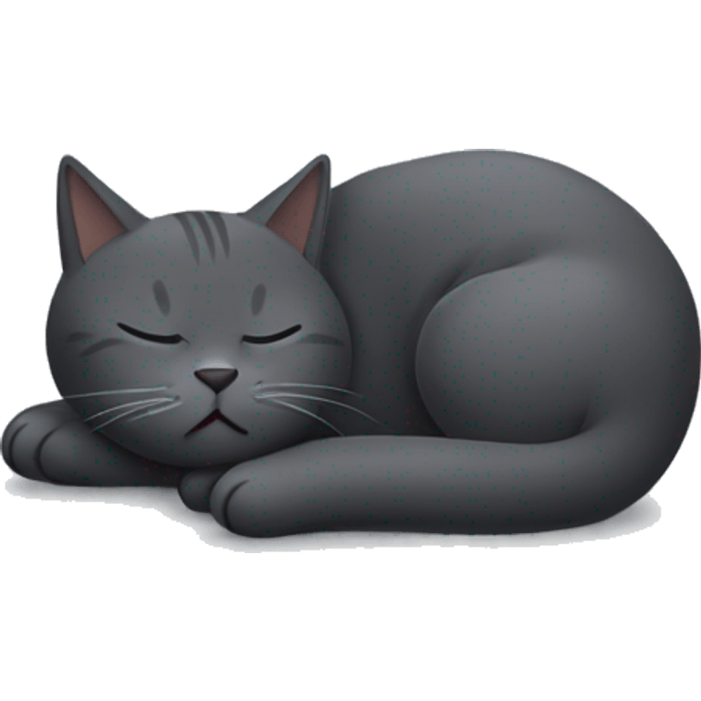 Dark gray cat sleeping in a ball emoji