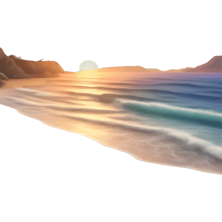 beach and ocean at sunset emoji