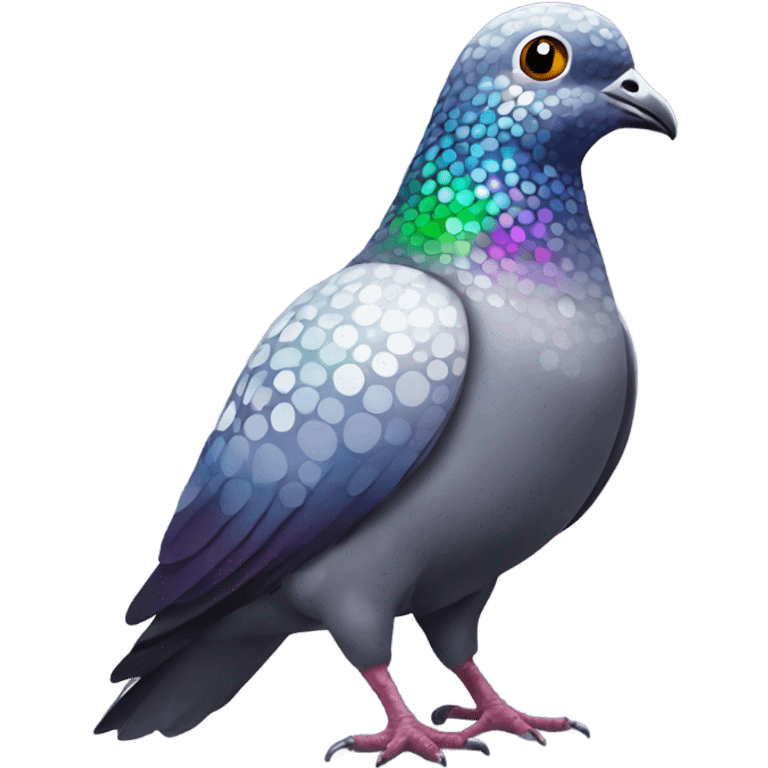 Disco ball pigeon emoji