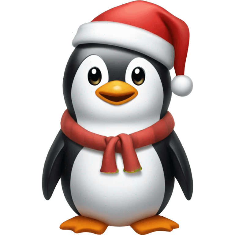 penguin with santa hat emoji