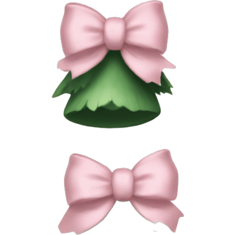 Pine garland with pale pink bows emoji