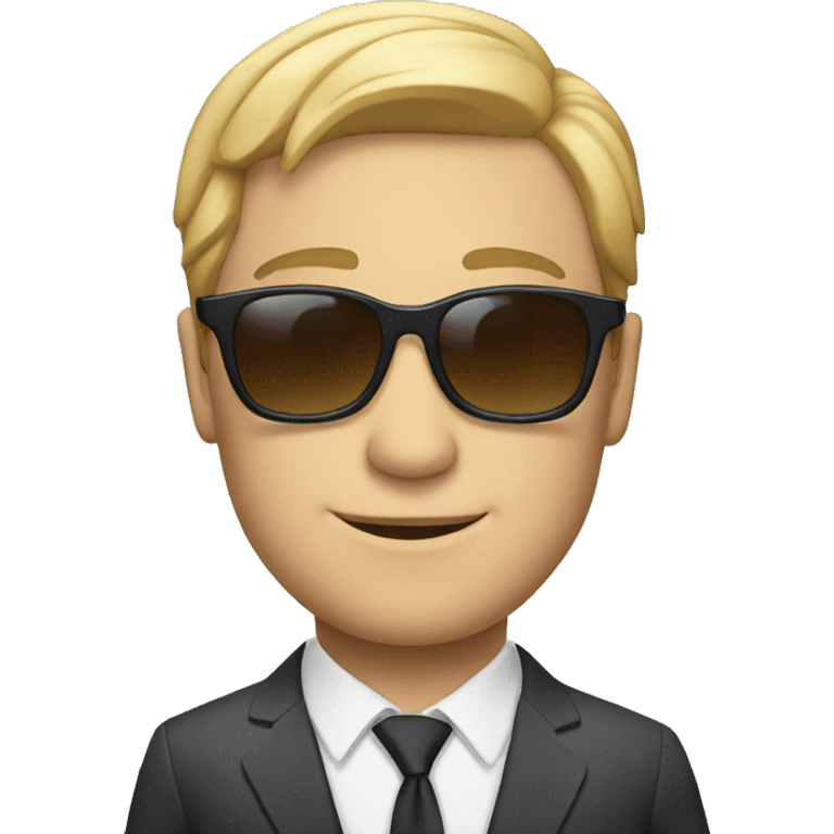 white man with a suit and sunglasses emoji