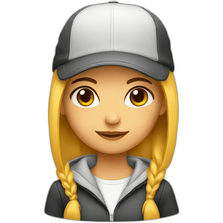 girl with reverse cap emoji