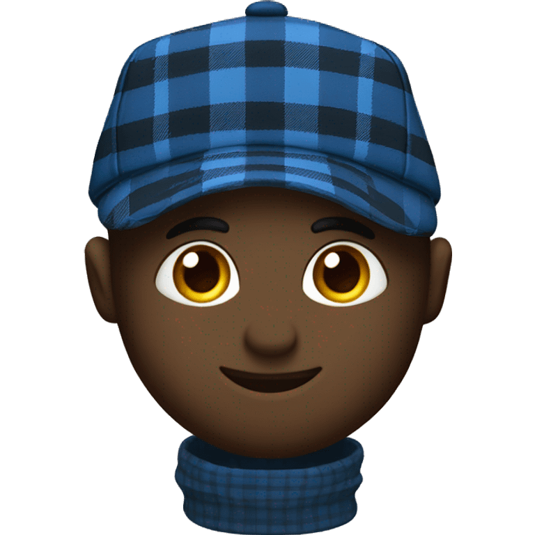 Blue tartan cap emoji