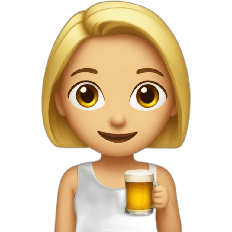 Laura and her beer emoji