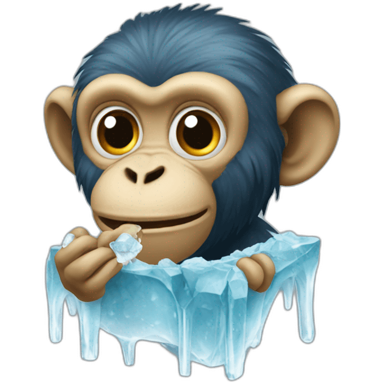 Monkey eating ice emoji