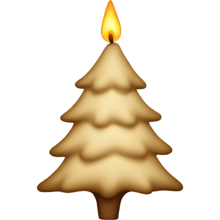 Beige candle Christmas tree emoji